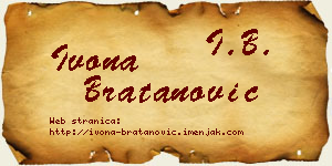 Ivona Bratanović vizit kartica